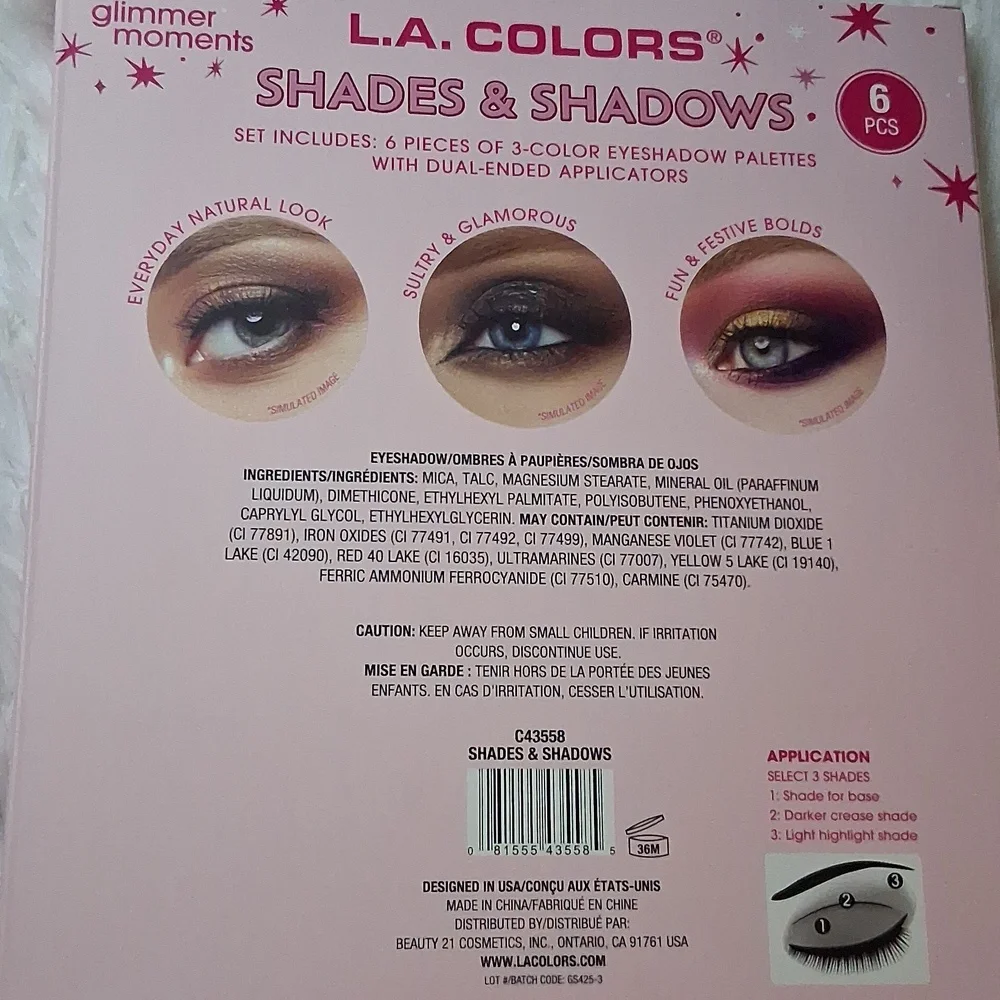 L.A. Colors Glimmer Moments 6-Color Eyeshadow Palette